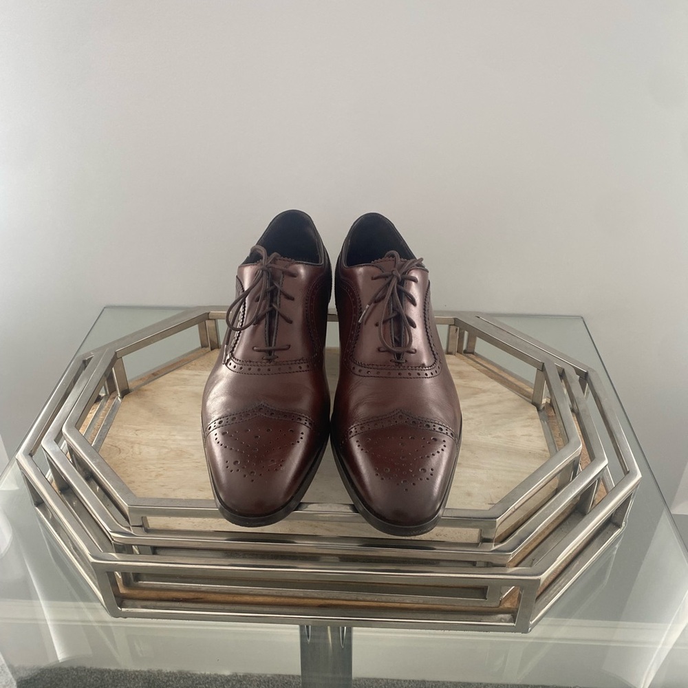 Bruno Magli Rich Brown Leather Oxfords